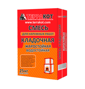 Купить смесь кладочная терракот жаростойкая д/наруж работ  25кг в интернет-магазине "Корд".