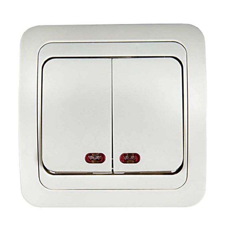 Powerman Classic 2123 Выключатель 2кл инд с/у 10А 250В																