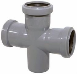 Купить крестовина d 50х50х50 (90*) пвх серая в интернет-магазине "Корд".