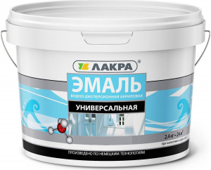 Эмаль акрил универсал 0,9кг белая матовая Лакра
