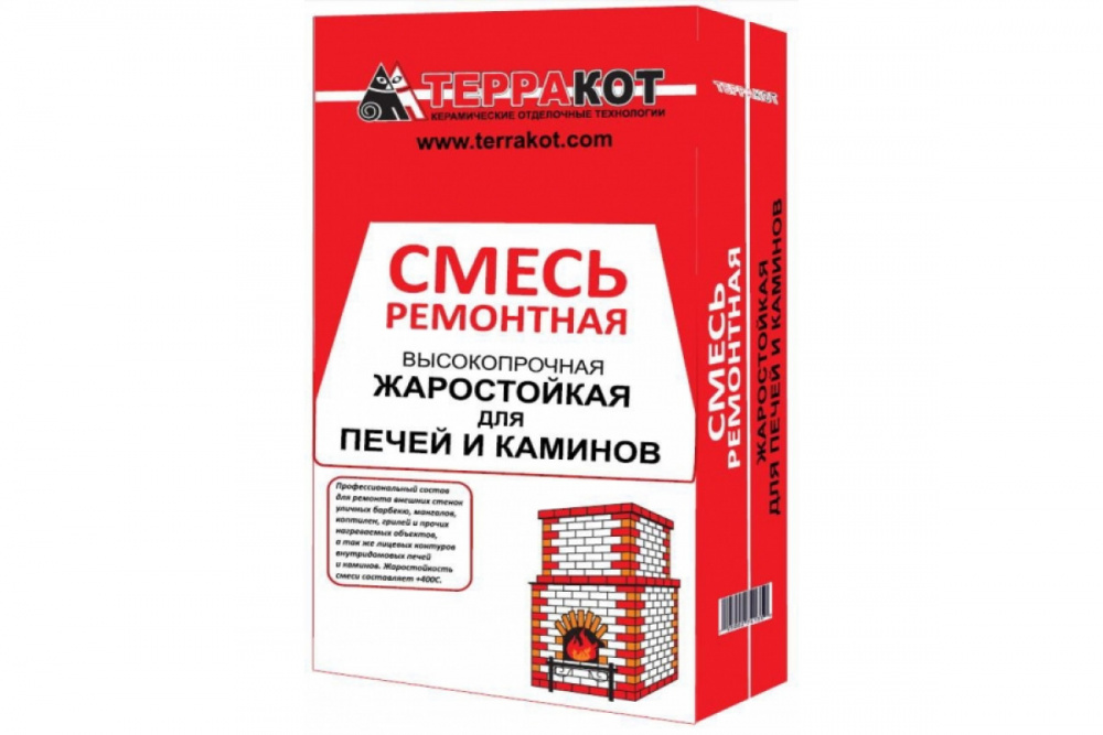 Купить смесь ремонтная жаростойкая высокопрочная 5кг терракот в интернет-магазине "Корд".